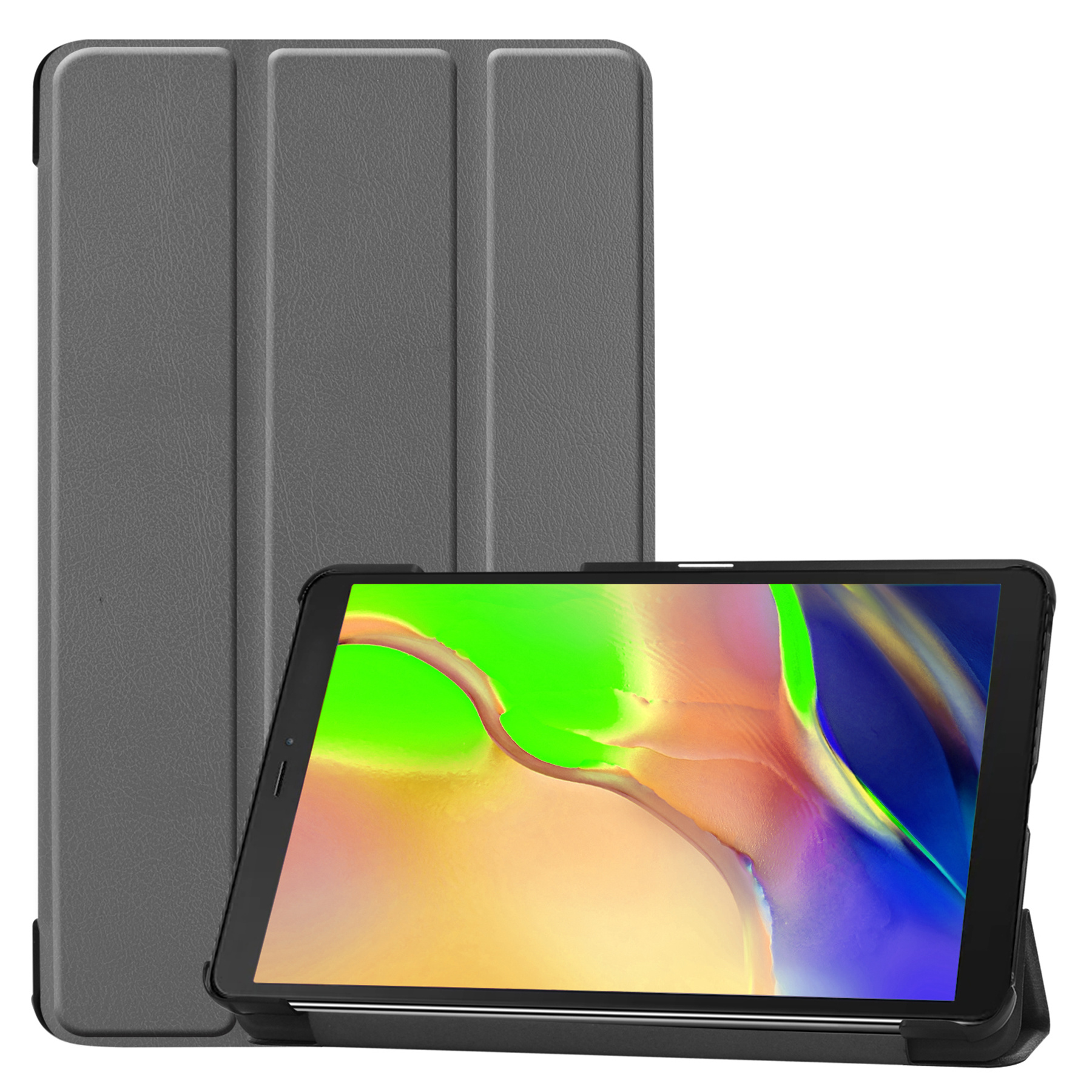 BASEY. Hoesje Geschikt voor Samsung Galaxy Tab A 8.0 (2019) Hoes Case Tablet Hoesje Tri-fold - Hoes Geschikt voor Samsung Tab A 8.0 (2019) Hoesje Hard Cover Bookcase Hoes - Grijs