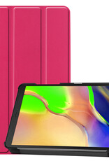 BASEY. Hoesje Geschikt voor Samsung Galaxy Tab A 8.0 (2019) Hoes Case Tablet Hoesje Tri-fold - Hoes Geschikt voor Samsung Tab A 8.0 (2019) Hoesje Hard Cover Bookcase Hoes - Donkerroze