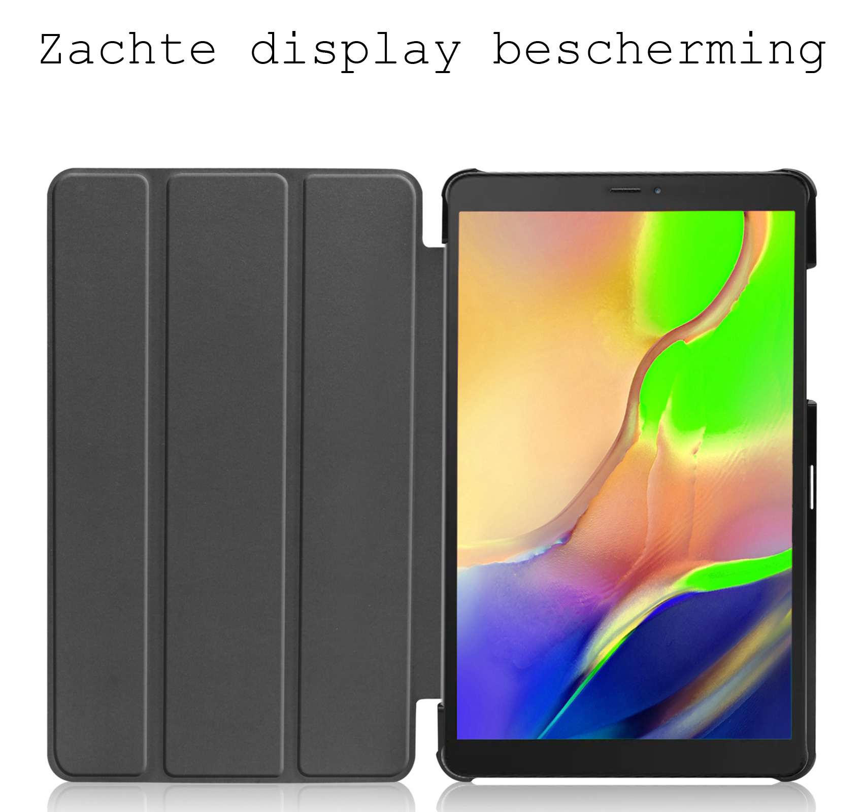 BASEY. Samsung Galaxy Tab A 8.0 2019 Hoes Book Case Luxe Hoesje Met Screenprotector - Samsung Galaxy Tab A 8.0 (2019) Hoesje Book Case Hoes - Lichtblauw
