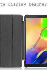 BASEY. Samsung Galaxy Tab A 8.0 2019 Hoes Book Case Luxe Hoesje Met Screenprotector - Samsung Galaxy Tab A 8.0 (2019) Hoesje Book Case Hoes - Zwart