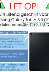 NoXx Samsung Galaxy Tab A 8.0 2019 Hoesje Met Screenprotector Book Case Cover Met Screen Protector - Lichtblauw