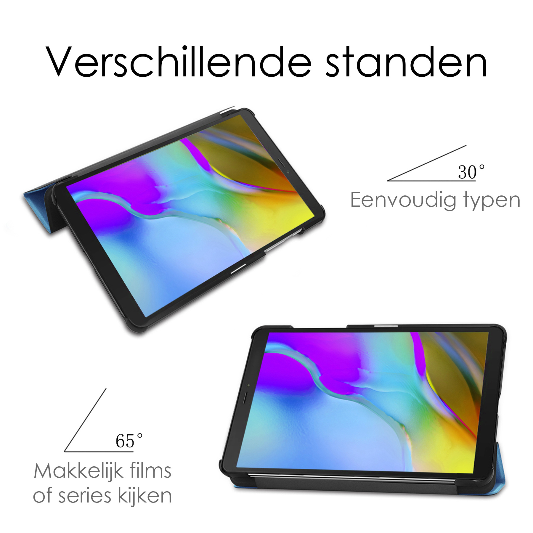 NoXx Hoesje Geschikt voor Samsung Galaxy Tab A 8.0 (2019) Hoesje Case Hard Cover Hoes Book Case Met Screenprotector - Lichtblauw