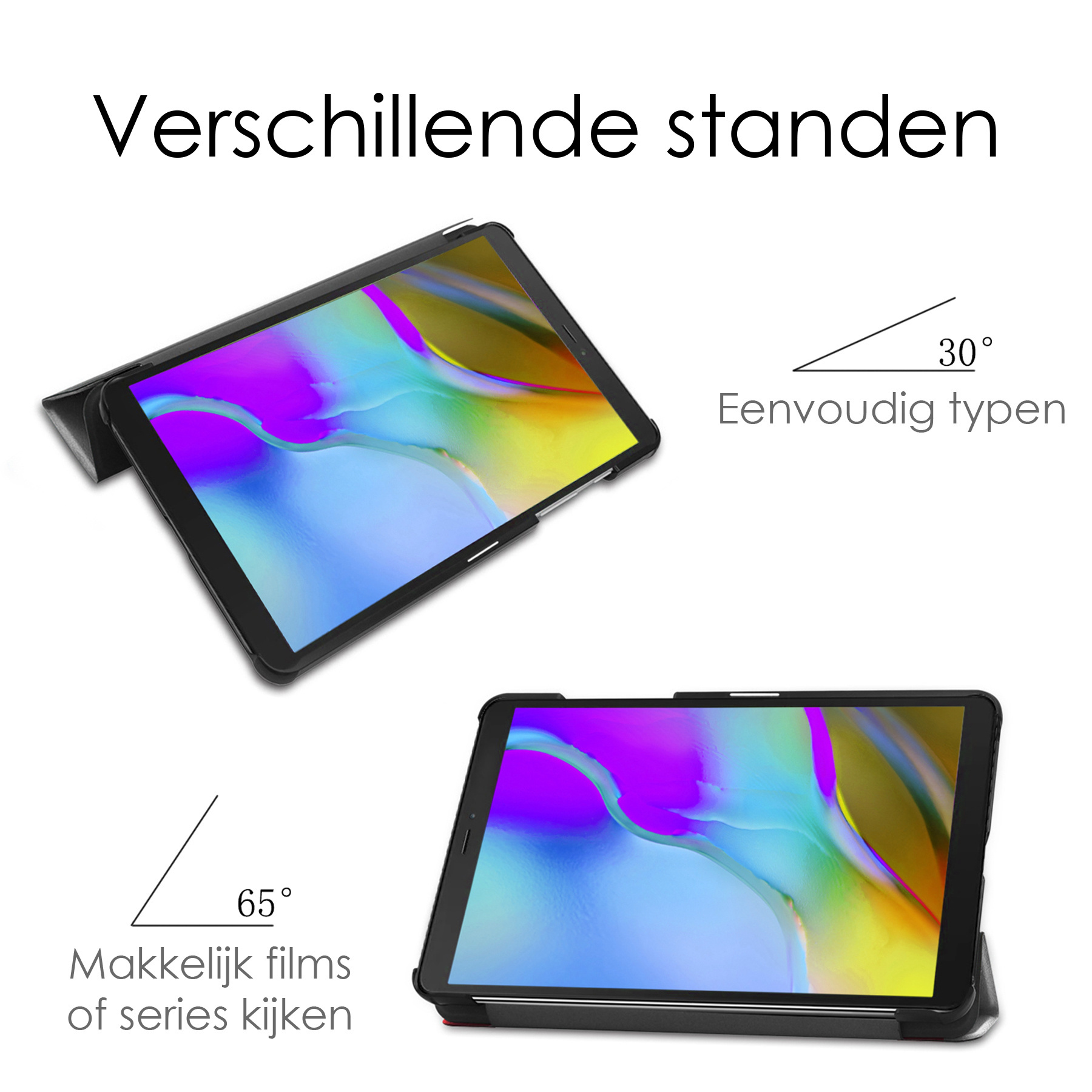 NoXx Hoesje Geschikt voor Samsung Galaxy Tab A 8.0 (2019) Hoesje Case Hard Cover Hoes Book Case Met Screenprotector - Wit