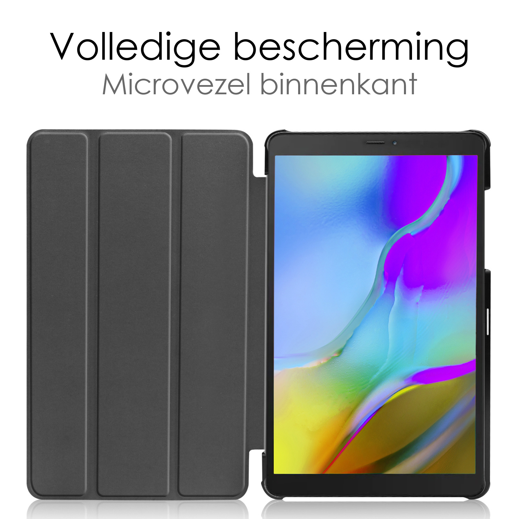 NoXx Hoesje Geschikt voor Samsung Galaxy Tab A 8.0 (2019) Hoesje Case Hard Cover Hoes Book Case Met Screenprotector - Zwart
