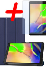 BASEY. Hoesje Geschikt voor Samsung Galaxy Tab A 8.0 (2019) Hoes Case Tablet Hoesje Tri-fold Met Screenprotector - Hoes Geschikt voor Samsung Tab A 8.0 (2019) Hoesje Hard Cover Bookcase Hoes - Donkerblauw