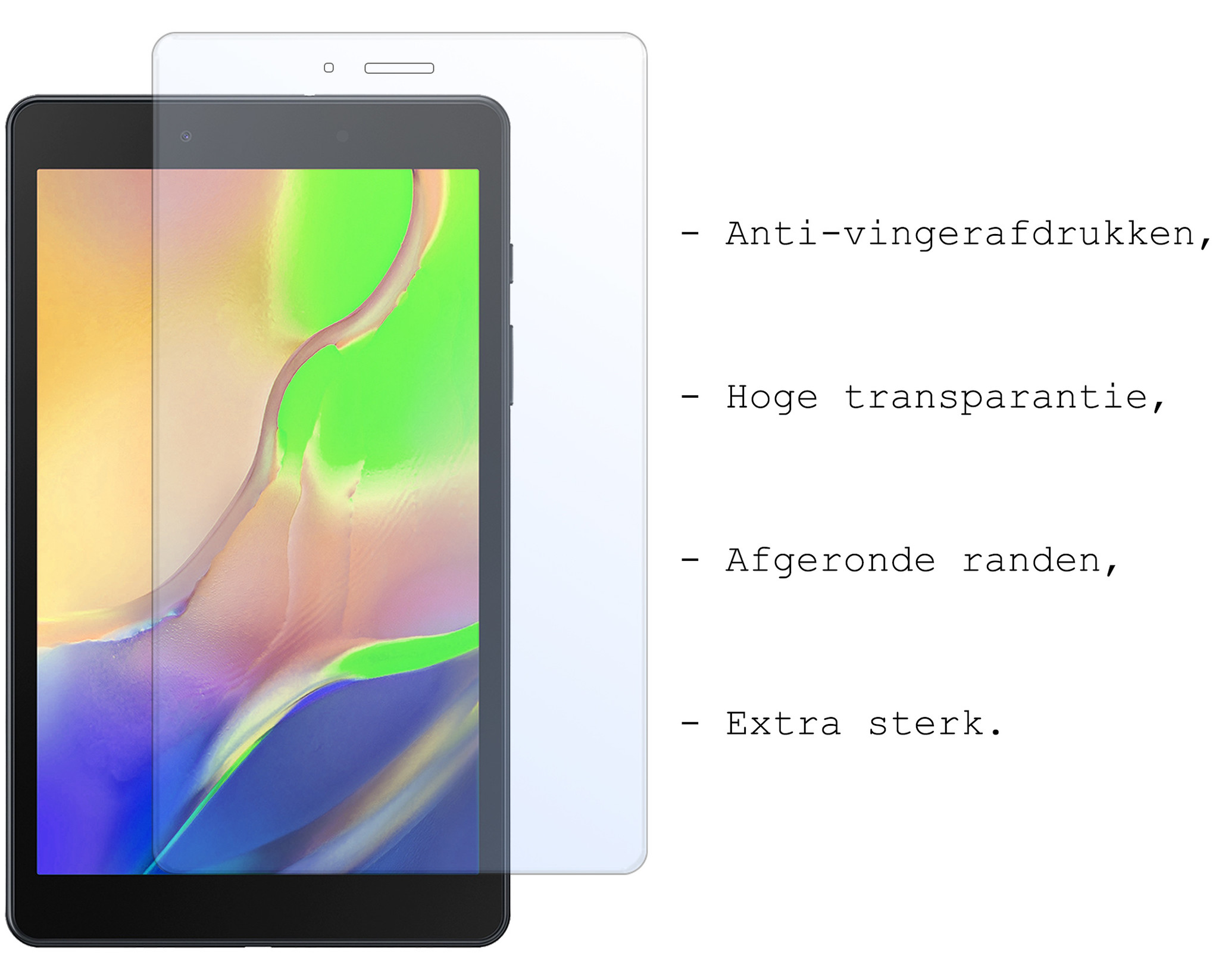 BASEY. Hoesje Geschikt voor Samsung Galaxy Tab A 8.0 (2019) Hoes Case Tablet Hoesje Tri-fold Met Screenprotector - Hoes Geschikt voor Samsung Tab A 8.0 (2019) Hoesje Hard Cover Bookcase Hoes - Donkergroen