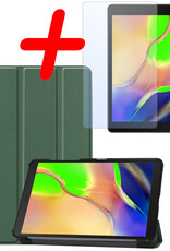BASEY. Hoesje Geschikt voor Samsung Galaxy Tab A 8.0 (2019) Hoes Case Tablet Hoesje Tri-fold Met Screenprotector - Hoes Geschikt voor Samsung Tab A 8.0 (2019) Hoesje Hard Cover Bookcase Hoes - Donkergroen