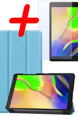 BASEY. Hoesje Geschikt voor Samsung Galaxy Tab A 8.0 (2019) Hoes Case Tablet Hoesje Tri-fold Met Screenprotector - Hoes Geschikt voor Samsung Tab A 8.0 (2019) Hoesje Hard Cover Bookcase Hoes - Lichtblauw