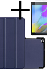 NoXx Hoesje Geschikt voor Samsung Galaxy Tab A 8.0 (2019) Hoesje Case Hard Cover Hoes Book Case Met Screenprotector - Donkerblauw