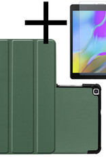 NoXx Samsung Galaxy Tab A 8.0 2019 Hoesje Met Screenprotector Book Case Cover Met Screen Protector - Donker Groen