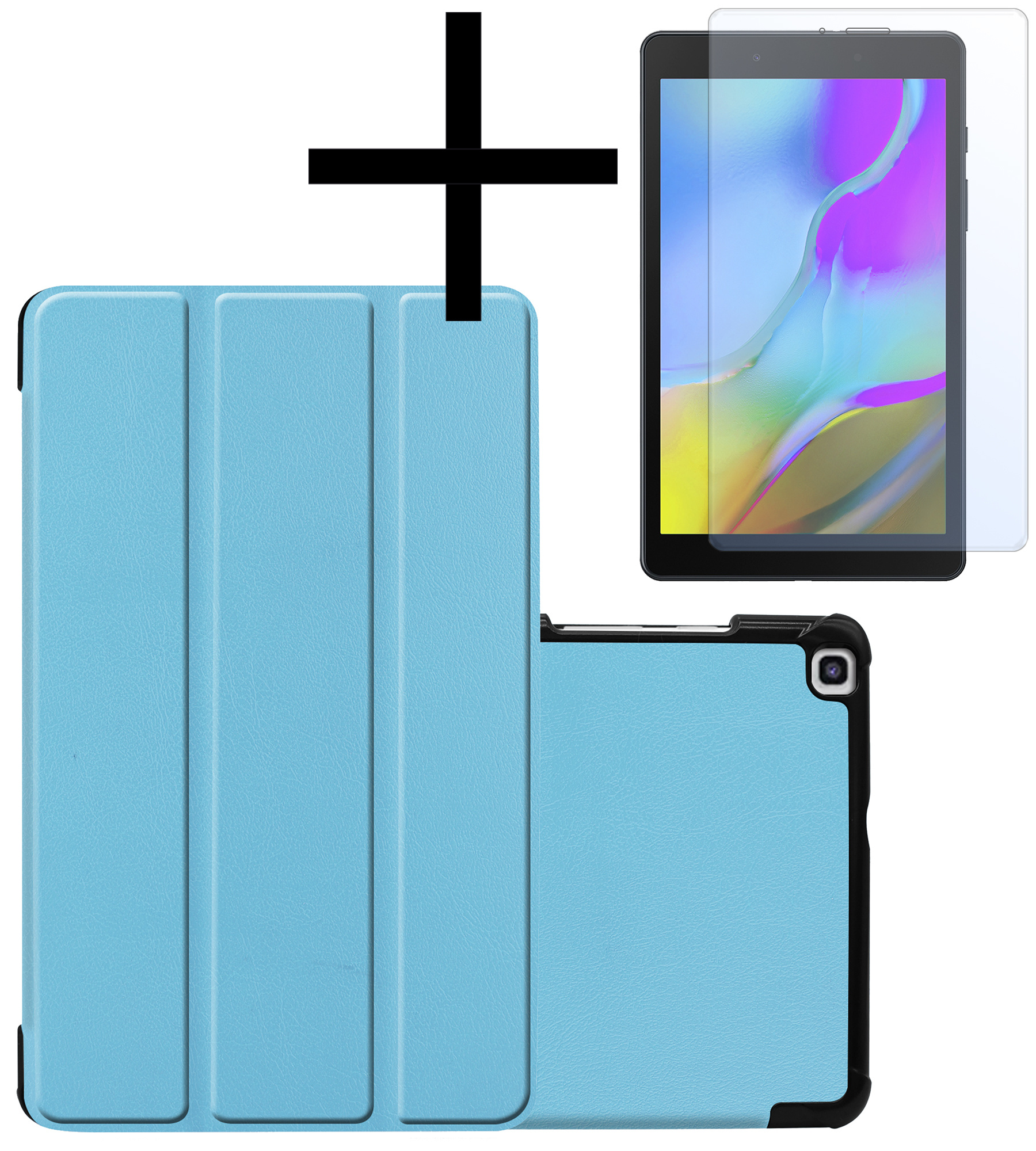 NoXx Hoesje Geschikt voor Samsung Galaxy Tab A 8.0 (2019) Hoesje Case Hard Cover Hoes Book Case Met Screenprotector - Lichtblauw