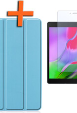 Nomfy Hoes Geschikt voor Samsung Galaxy Tab A 8.0 (2019) Hoes Tri-fold Tablet Hoesje Case Met Screenprotector - Hoesje Geschikt voor Samsung Tab A 8.0 (2019) Hoesje Hardcover Bookcase - Lichtblauw