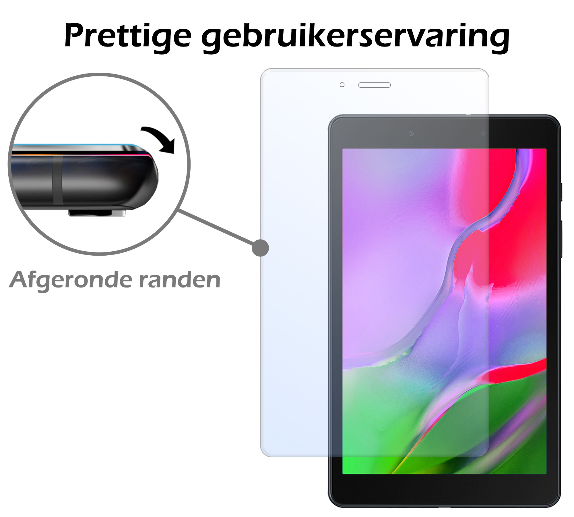 Nomfy Hoes Geschikt voor Samsung Galaxy Tab A 8.0 (2019) Hoes Tri-fold Tablet Hoesje Case Met Screenprotector - Hoesje Geschikt voor Samsung Tab A 8.0 (2019) Hoesje Hardcover Bookcase - Donkerblauw