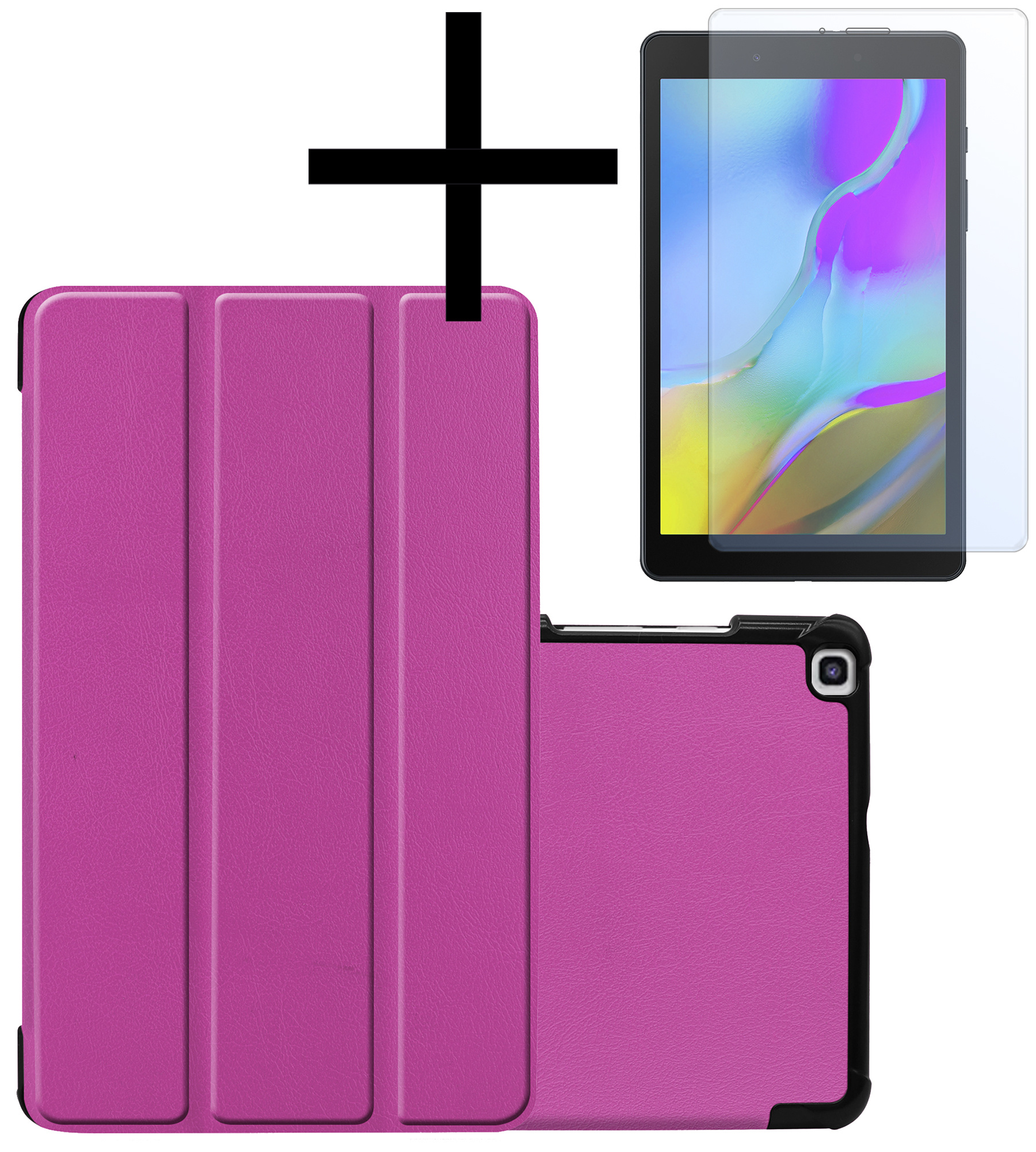 NoXx Hoesje Geschikt voor Samsung Galaxy Tab A 8.0 (2019) Hoesje Case Hard Cover Hoes Book Case Met Screenprotector - Paars