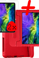 BASEY. BASEY. iPad Pro 11 inch (2020) Kinderhoes Met 2x Screenprotector - Rood