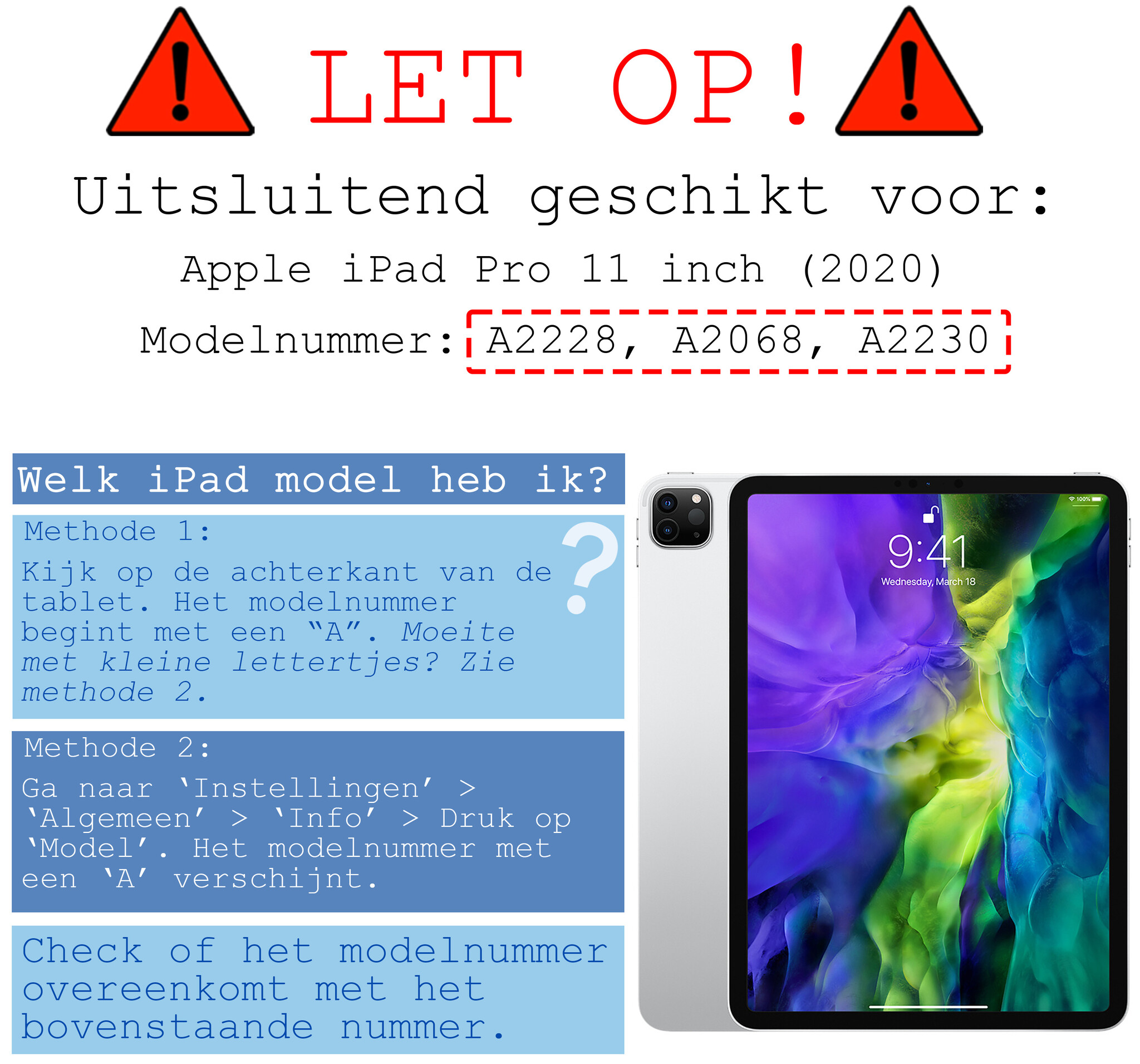 BASEY. BASEY. iPad Pro 11 inch (2020) Kinderhoes Met 2x Screenprotector - Zwart