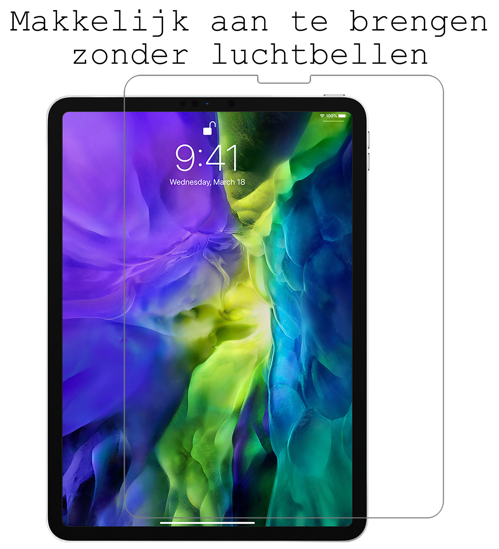 BASEY. BASEY. iPad Pro 11 inch (2020) Kinderhoes Met 2x Screenprotector - Zwart
