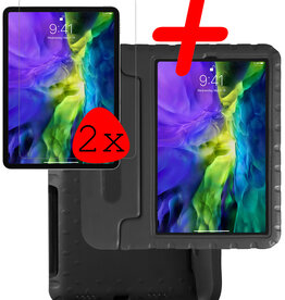 BASEY. BASEY. iPad Pro 11 inch (2020) Kinderhoes Met 2x Screenprotector - Zwart