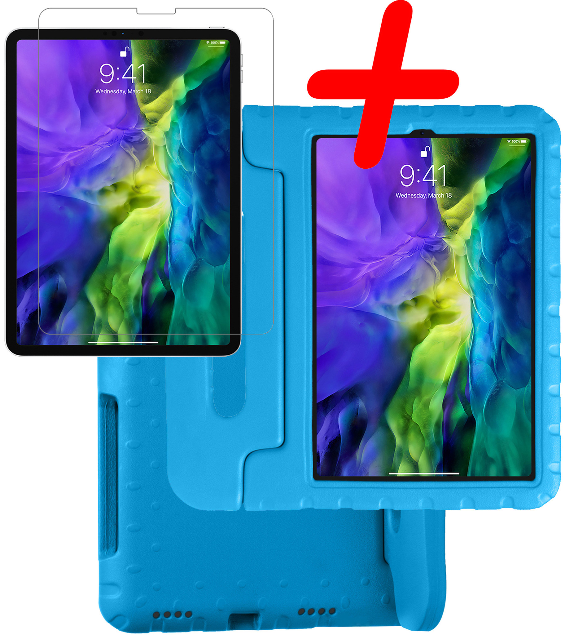 BASEY. BASEY. iPad Pro 11 inch (2021) Kinderhoes Met Screenprotector - Lichtblauw