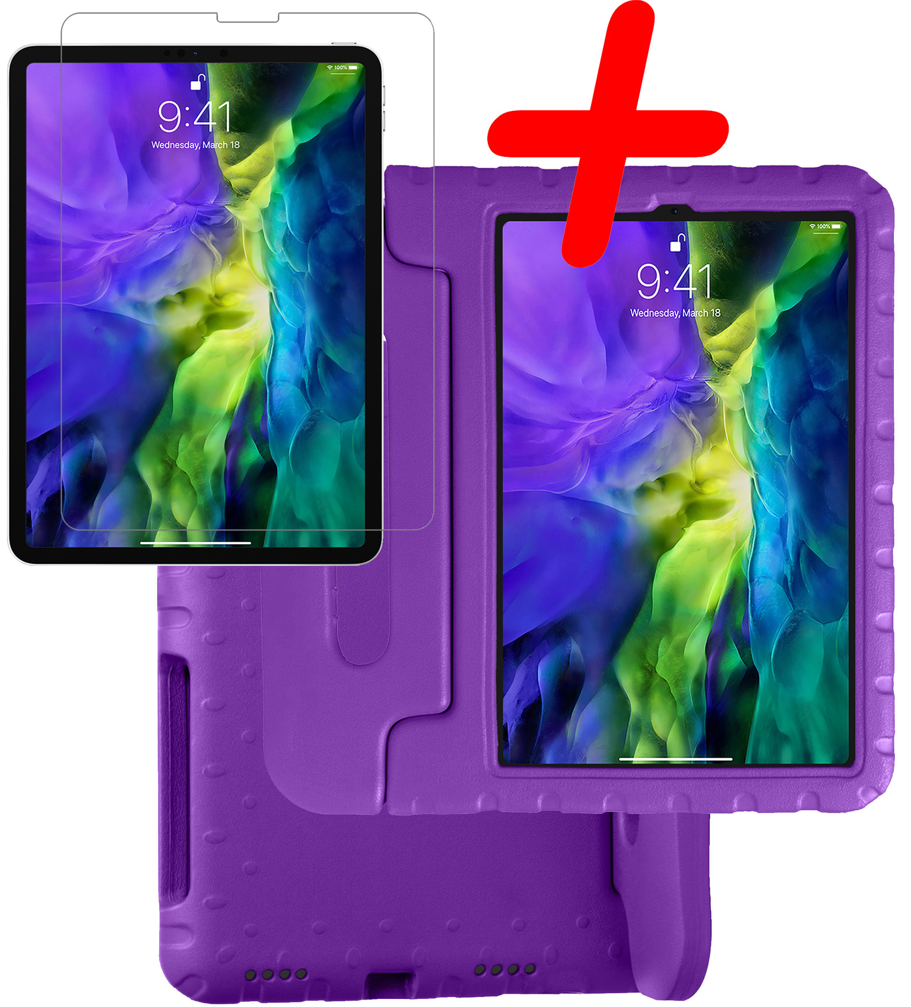 BASEY. BASEY. iPad Pro 11 inch (2021) Kinderhoes Met Screenprotector - Paars