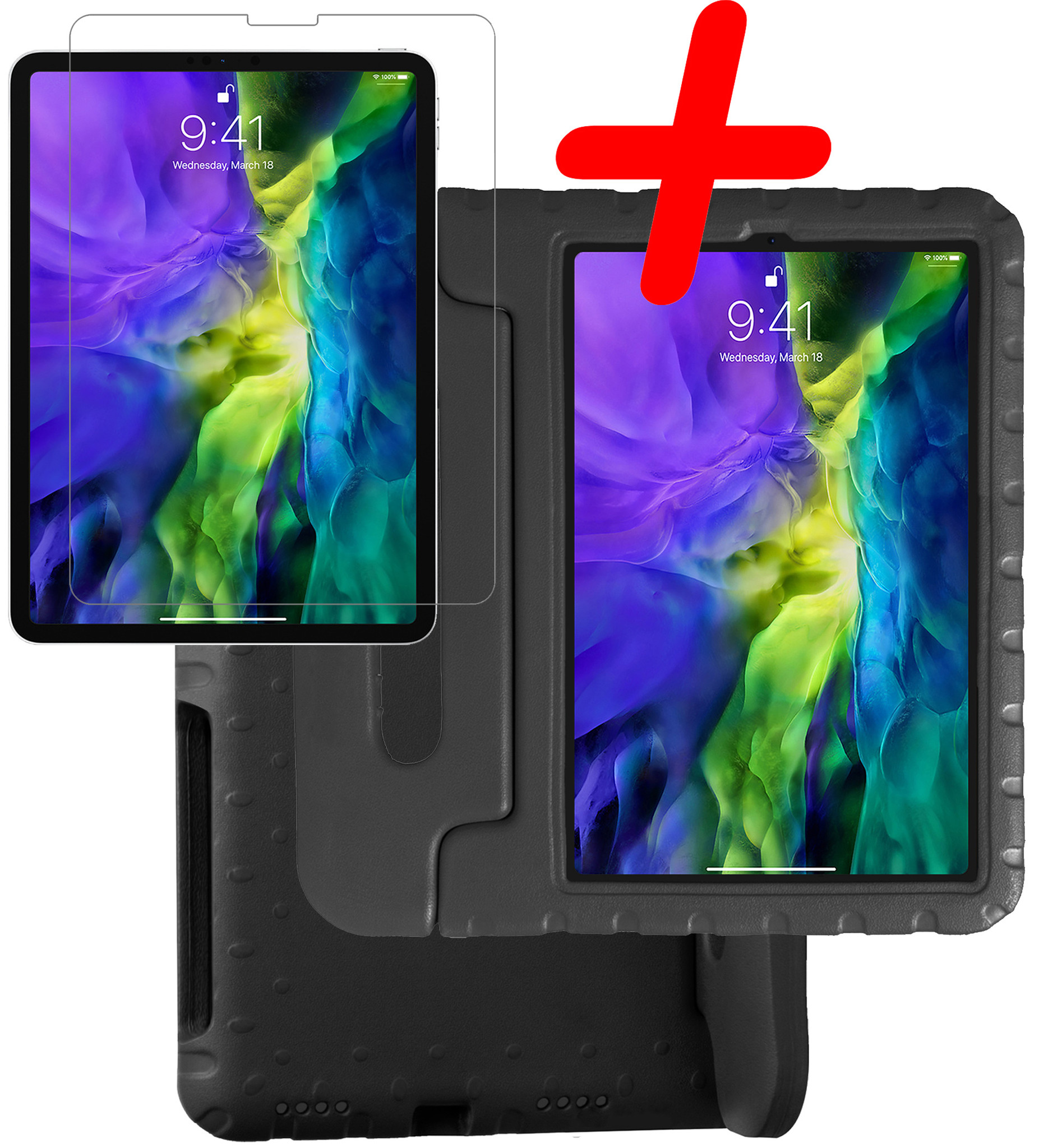 BASEY. BASEY. iPad Pro 11 inch (2021) Kinderhoes Met Screenprotector - Zwart