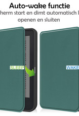 Kobo Clara 2E Hoes Bescherm Hoesje Case Luxe Sleep Cover - Donker Groen