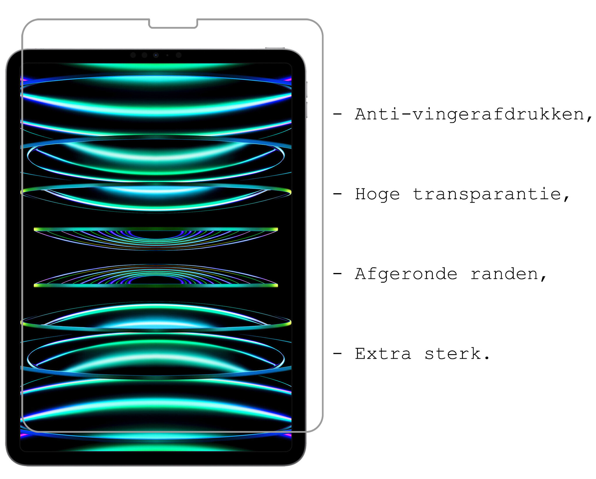 BASEY. BASEY. iPad Pro 12.9 inch (2022) Hoesje Met Apple Pencilhouder Met Screenprotector - Rood