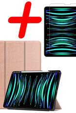 BASEY. BASEY. iPad Pro 12.9 inch (2022) Hoesje Met Apple Pencilhouder Met Screenprotector - Rose Goud