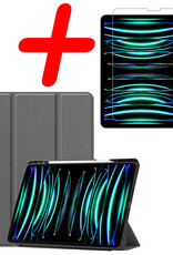 BASEY. BASEY. iPad Pro 12.9 inch (2022) Hoesje Met Apple Pencilhouder Met Screenprotector - Grijs