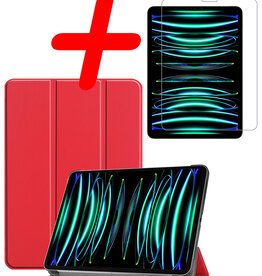 BASEY. BASEY. iPad Pro 12.9 inch (2022) Hoesje Met Screenprotector - Rood