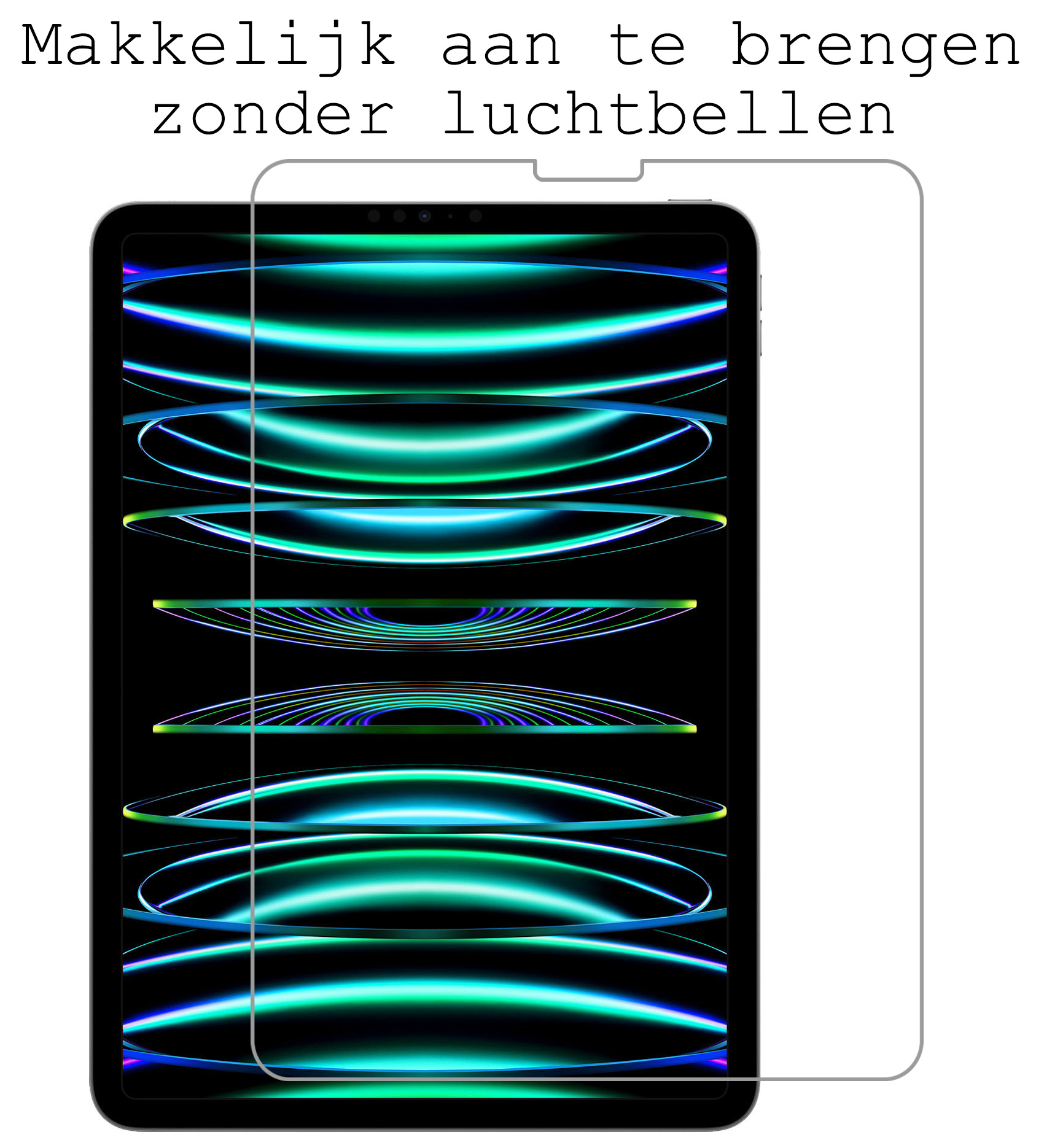 BASEY. BASEY. iPad Pro 12.9 inch (2022) Hoesje Met Screenprotector - Grijs