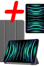 BASEY. BASEY. iPad Pro 12.9 inch (2022) Hoesje Met Screenprotector - Grijs