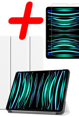 BASEY. BASEY. iPad Pro 11 inch (2022) Hoesje Met Screenprotector - Wit