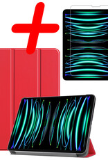 BASEY. BASEY. iPad Pro 11 inch (2022) Hoesje Met Screenprotector - Rood