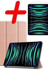 BASEY. BASEY. iPad Pro 11 inch (2022) Hoesje Met Screenprotector - Rose Goud