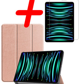 BASEY. BASEY. iPad Pro 11 inch (2022) Hoesje Met Screenprotector - Rose Goud