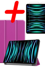 BASEY. BASEY. iPad Pro 11 inch (2022) Hoesje Met Screenprotector - Paars