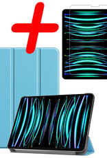 BASEY. BASEY. iPad Pro 11 inch (2022) Hoesje Met Screenprotector - Lichtblauw
