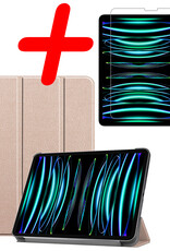 BASEY. BASEY. iPad Pro 11 inch (2022) Hoesje Met Screenprotector - Goud