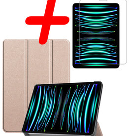 BASEY. BASEY. iPad Pro 11 inch (2022) Hoesje Met Screenprotector - Goud