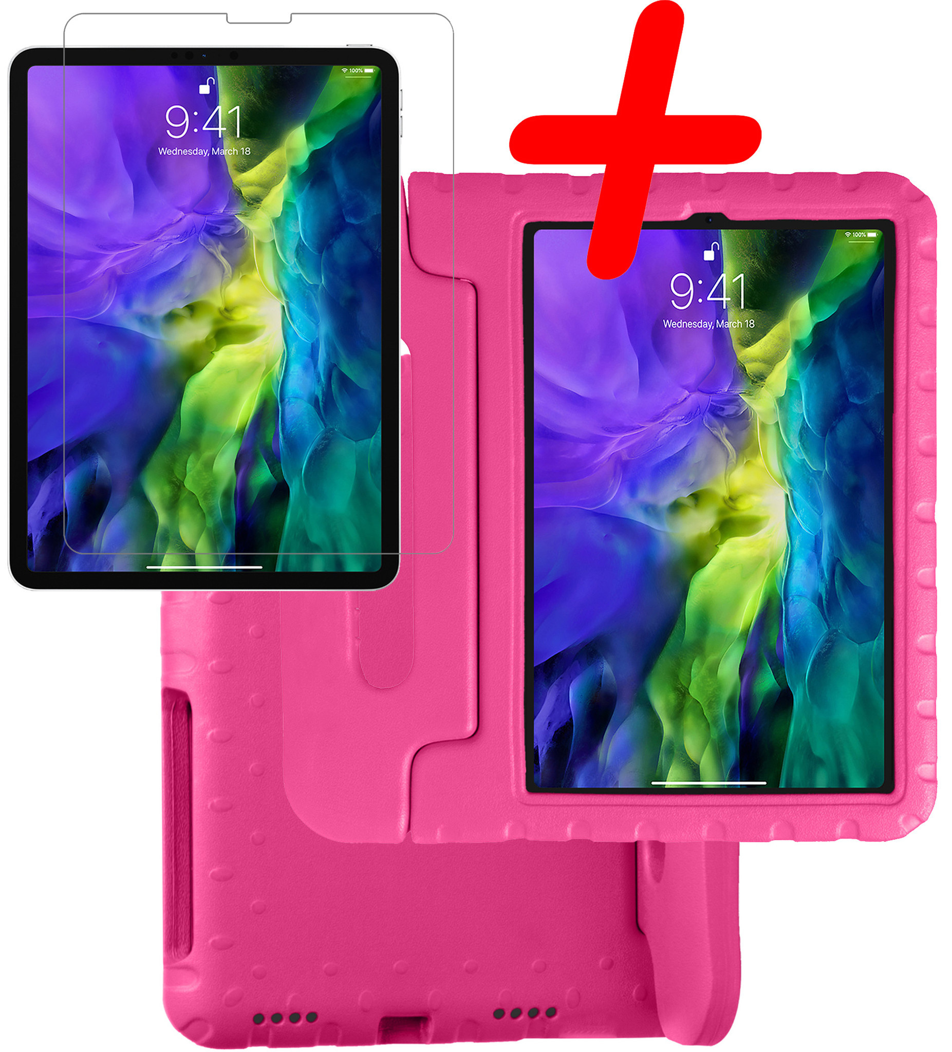 BASEY. BASEY. iPad Pro 11 inch (2022) Kinderhoes Met Screenprotector - Roze