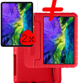 BASEY. BASEY. iPad Pro 11 inch (2022) Kinderhoes Met 2x Screenprotector - Rood