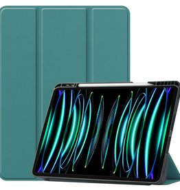 BASEY. BASEY. iPad Pro 11 inch (2022) Hoesje Met Apple Pencilhouder - Donkergroen