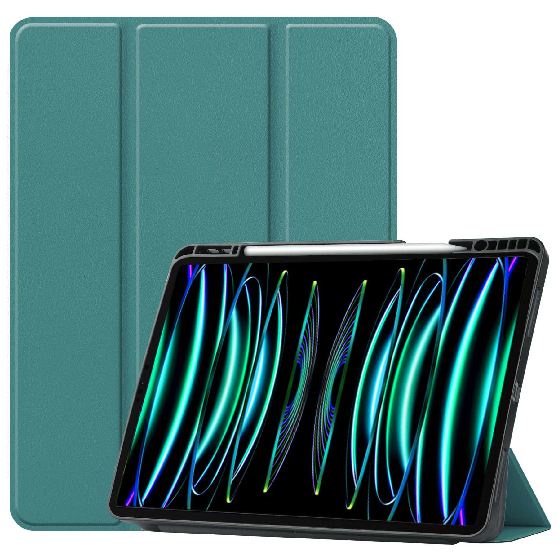 BASEY. BASEY. iPad Pro 11 inch (2022) Hoesje Met Apple Pencilhouder - Donkergroen