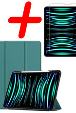 BASEY. BASEY. iPad Pro 11 inch (2022) Hoesje Met Apple Pencilhouder En Screenprotector - Donkergroen
