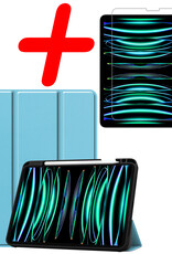 BASEY. BASEY. iPad Pro 11 inch (2022) Hoesje Met Apple Pencilhouder En Screenprotector - Lichtblauw