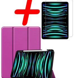 BASEY. BASEY. iPad Pro 11 inch (2022) Hoesje Met Apple Pencilhouder En Screenprotector - Paars