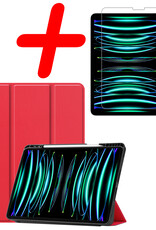 BASEY. BASEY. iPad Pro 11 inch (2022) Hoesje Met Apple Pencilhouder En Screenprotector - Rood