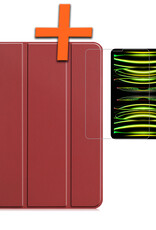 Nomfy Nomfy iPad Pro 11 inch (2022) Hoesje Met Screenprotector - Donkerrood