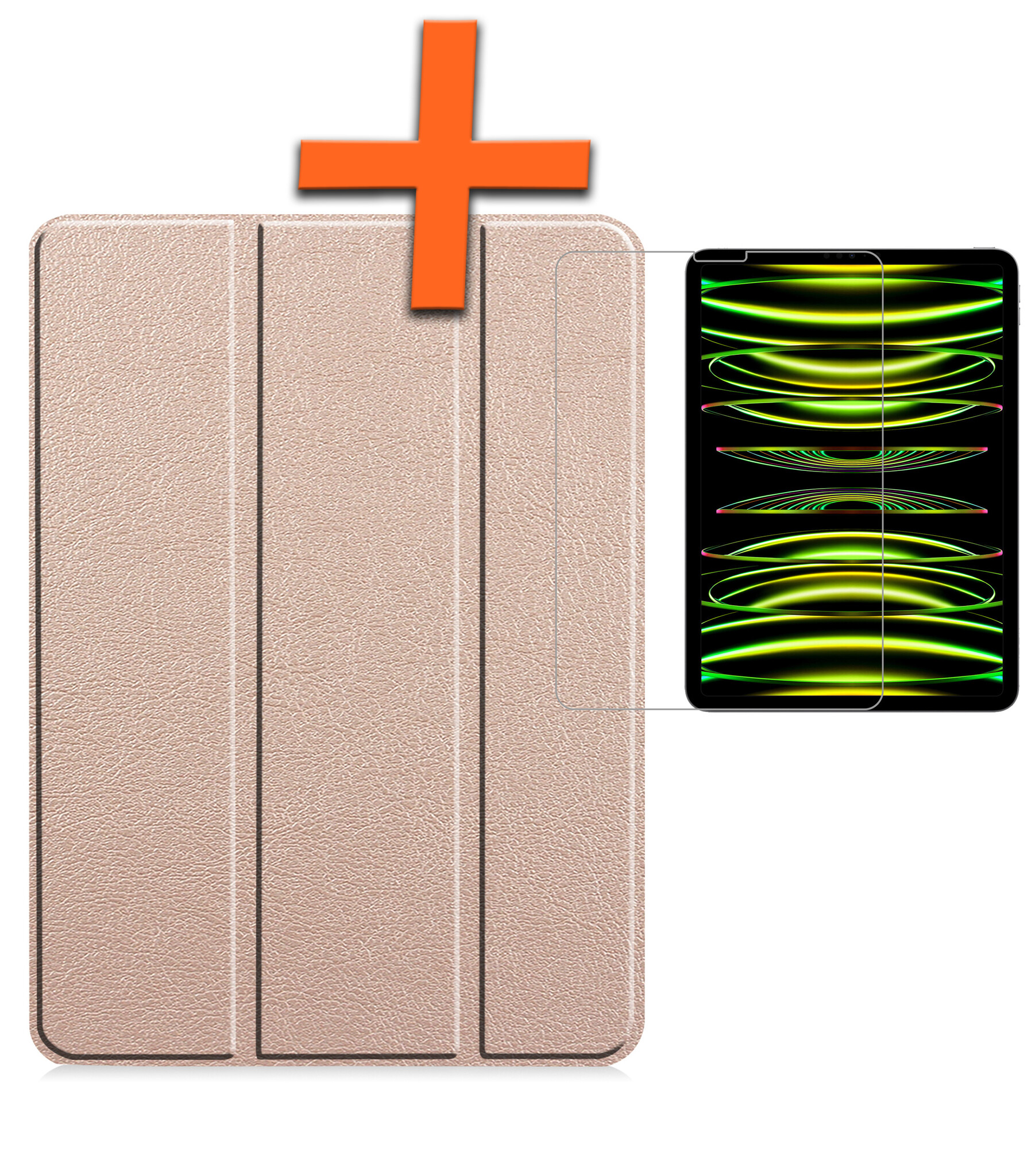 Nomfy Nomfy iPad Pro 11 inch (2022) Hoesje Met Screenprotector - Goud